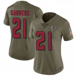 Womens Nike Atlanta Falcons 21 Deion Sanders Limited Olive 2017 Salute to Service NFL Jersey