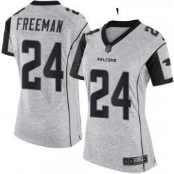 Womens Nike Atlanta Falcons 24 Devonta Freeman Limited Gray Gridiron II NFL Jersey