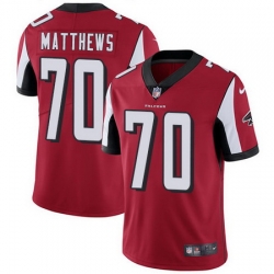 Falcons 70 Jake Matthews Red Team Color Youth Stitched Football Vapor Untouchable Limited Jersey