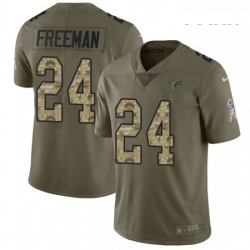 Youth Nike Atlanta Falcons 24 Devonta Freeman Limited OliveCamo 2017 Salute to Service NFL Jersey