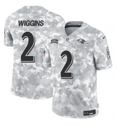 Men Baltimore Ravens 2 Nate Wiggins 2024 F U S E Arctic Camo Salute To Service Limited Stitched Football Jersey