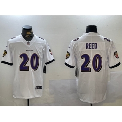 Men Baltimore Ravens 20 Ed Reed White Vapor Limited Football Jersey