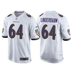 Men Baltimore Ravens 64 Tyler Linderbaum White Game Jersey