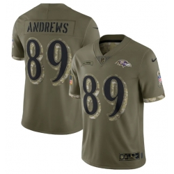 Men Baltimore Ravens 89 Mark Andrews Olive 2022 Salute To Service Limited Stitched Jersey