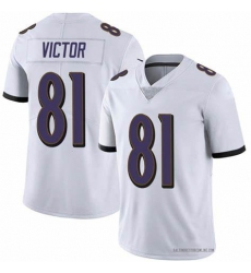 Men Nike Baltimore Ravens Binjimen Victor #81 White Vapor Limited Jersey