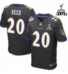 Men Ravens #20 Reed Black Elite Jersey