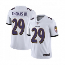 Mens Baltimore Ravens 29 Earl Thomas III White Vapor Untouchable Limited Player Football Jersey