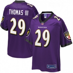 Mens Baltimore Ravens 29 Earl Thomas NFL Pro Line Player Jersey  Purple