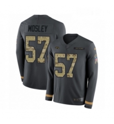 Mens Nike Baltimore Ravens 57 CJ Mosley Limited Black Salute to Service Therma Long Sleeve NFL Jersey