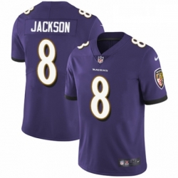 Mens Nike Baltimore Ravens 8 Lamar Jackson Purple Team Color Vapor Untouchable Limited Player NFL Jersey