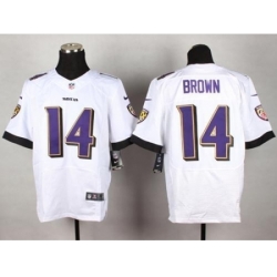 Nike Baltimore Ravens 14 Marlon Brown White Elite NFL Jersey
