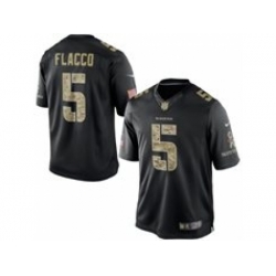 Nike Baltimore Ravens 5 Joe Flacco Black Limited Salute To Service NFL Jersey