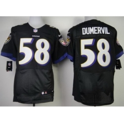 Nike Baltimore Ravens 58 Elvis Dumervil Black Elite NFL Jersey