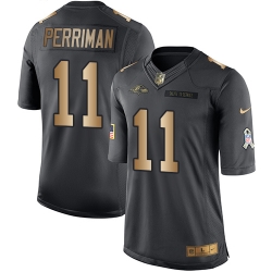 Nike Ravens #11 Breshad Perriman Black Mens Stitched NFL Limited Gold Salute To Service Jersey