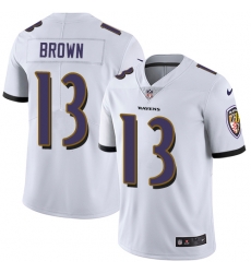 Nike Ravens #13 John Brown White Mens Stitched NFL Vapor Untouchable Limited Jersey