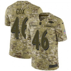 Nike Ravens #46 Morgan Cox Camo Mens Stitched NFL Limited 2018 Salute To Service Jersey