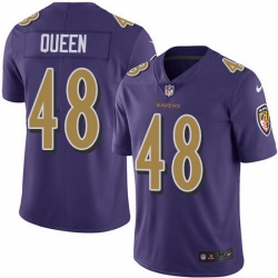 Nike Ravens 48 Patrick Queen Purple Men Stitched NFL Limited Rush Jersey