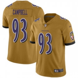 Nike Ravens 93 Calais Campbell Gold Men Stitched NFL Limited Inverted Legend Jersey