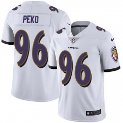 Nike Ravens 96 Domata Peko Sr White Men Stitched NFL Vapor Untouchable Limited Jersey