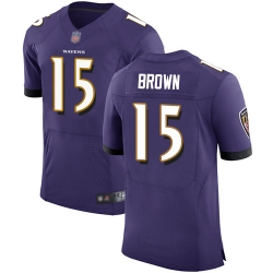 Ravens 15 Marquise Brown Purple Team Color Men Stitched Football Vapor Untouchable Elite Jersey