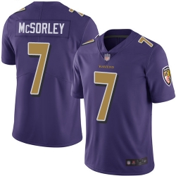 Ravens 7 Trace McSorley Purple Men Stitched Football Limited Rush Jersey