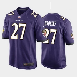 men j.k. dobbins baltimore ravens purple game jersey 