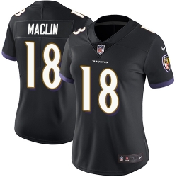 Nike Ravens #18 Jeremy Maclin Black Alternate Womens Stitched NFL Vapor Untouchable Limited Jersey