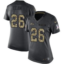 Nike Ravens #26 Matt Elam Black Womens Stitched NFL Limited 2016 Salute to Service Jersey