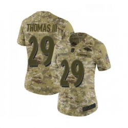 Womens Baltimore Ravens 29 Earl Thomas III Limited Camo 2018 Salute to Service Football Jersey