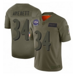 Womens Baltimore Ravens 34 Anthony Averett Limited Camo 2019 Salute to Service Football Jersey