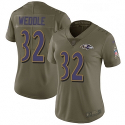 Womens Nike Baltimore Ravens 32 Eric Weddle Limited Olive 2017 Salute to Service NFL Jersey