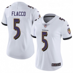 Womens Nike Baltimore Ravens 5 Joe Flacco Elite White NFL Jersey