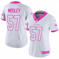 Womens Nike Baltimore Ravens 57 CJ Mosley Limited WhitePink Rush Fashion NFL Jersey