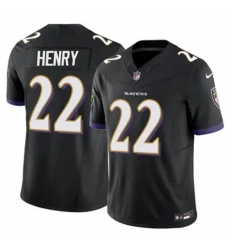 Youth Baltimore Ravens 22 Derrick Henry 2023 F U S E Black Vapor Limited Football Stitched Jersey