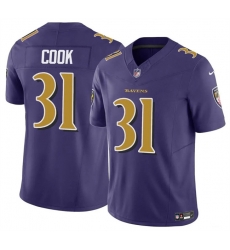 Youth Baltimore Ravens 31 Dalvin Cook Purple 2024 F U S E  Color Rush Stitched Jersey