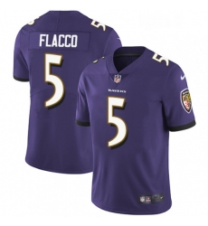 Youth Nike Baltimore Ravens 5 Joe Flacco Purple Team Color Vapor Untouchable Limited Player NFL Jersey