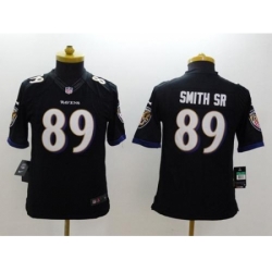 Youth Nike Baltimore Ravens 89 Steve Smith Sr Black Alternate Stitched NFL Limited Jersey