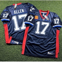 Men Buffalo Bills  17 Josh Allen Navy 4 Star C Patch Stitched Football Jersey
