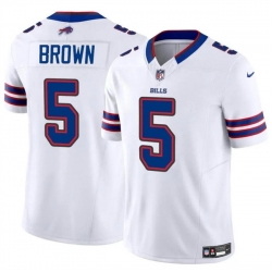 Men Buffalo Bills 5 Anthony Brown White 2024 F U S E  Vapor Untouchable Limited Stitched Football Jersey