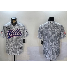 Men Buffalo Bills Blank 2024 Arctic Camo Salute To Service Stitched Baseball Jersey