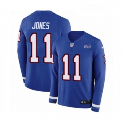 Mens Nike Buffalo Bills 11 Zay Jones Limited Royal Blue Therma Long Sleeve NFL Jersey