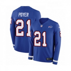 Mens Nike Buffalo Bills 21 Jordan Poyer Limited Royal Blue Therma Long Sleeve NFL Jersey