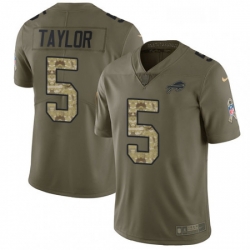 Mens Nike Buffalo Bills 5 Tyrod Taylor Limited OliveCamo 2017 Salute to Service NFL Jersey