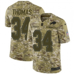 Nike Bills #34 Thurman Thomas Camo Mens Stitched NFL Limited 2018 Salute To Service Jersey