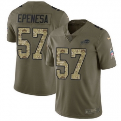 Nike Bills 57 A J  Epenesas Olive Camo Men Stitched NFL Limited 2017 Salute To Service Jersey