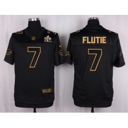 Nike Bills #7 Doug Flutie Black Mens Stitched NFL Elite Pro Line Gold Collection Jersey