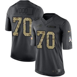 Nike Bills #70 Eric Wood Black Mens Stitched NFL Limited 2016 Salute To Service Jersey