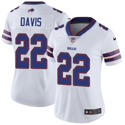 Nike Bills #22 Vontae Davis White Womens Stitched NFL Vapor Untouchable Limited Jersey