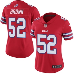 Nike Bills #52 Preston Brown Red Womens Stitched NFL Limited Rush Jersey