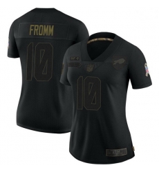 Women Buffalo Bills 10 Jake Fromm Black Limited 2020 Salute To Service Jersey